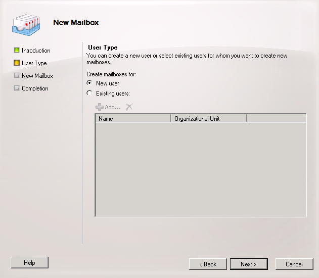 Exchange newuser