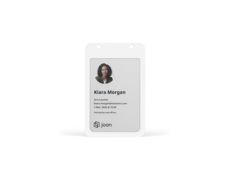 Joan ePaper visitor badge