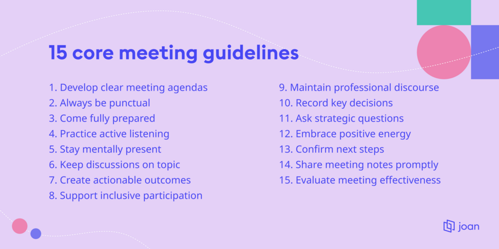 15 CORE MEETING GUIDELINES