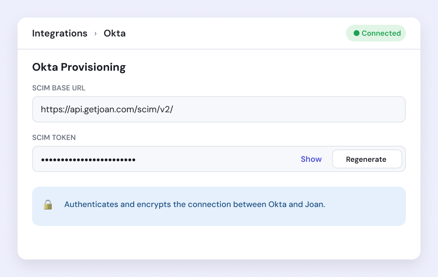 Joan Integrations Okta 600x380 Secure Token Auth Joan Side